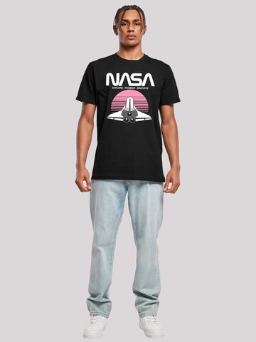 F4NT4STIC Shirt 'Nasa Space Shuttle Sunset' in Black