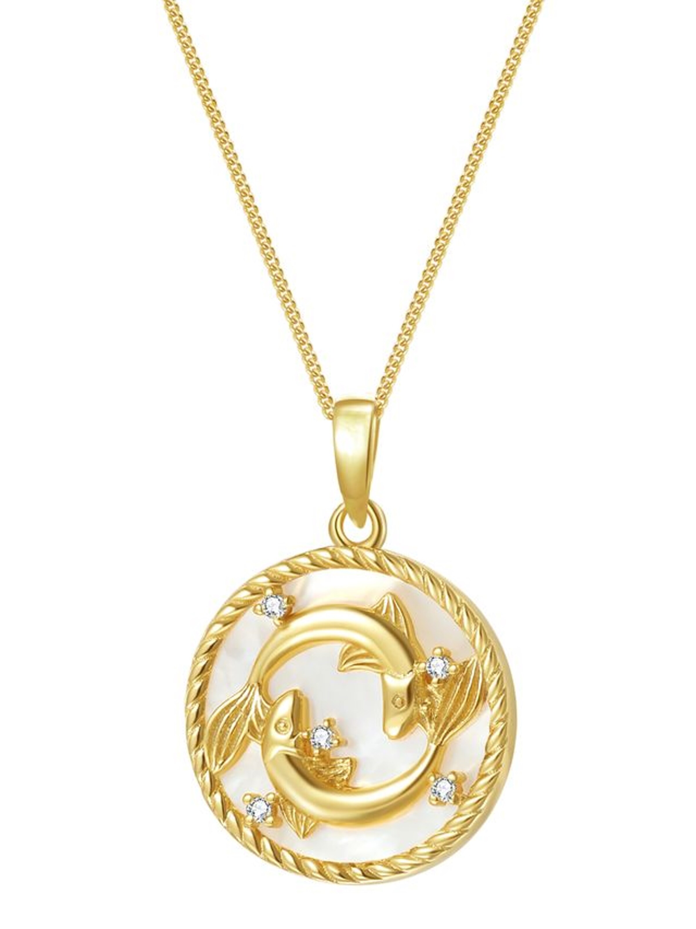 Hey Happiness - Cadena 'Pisces' en oro: frente