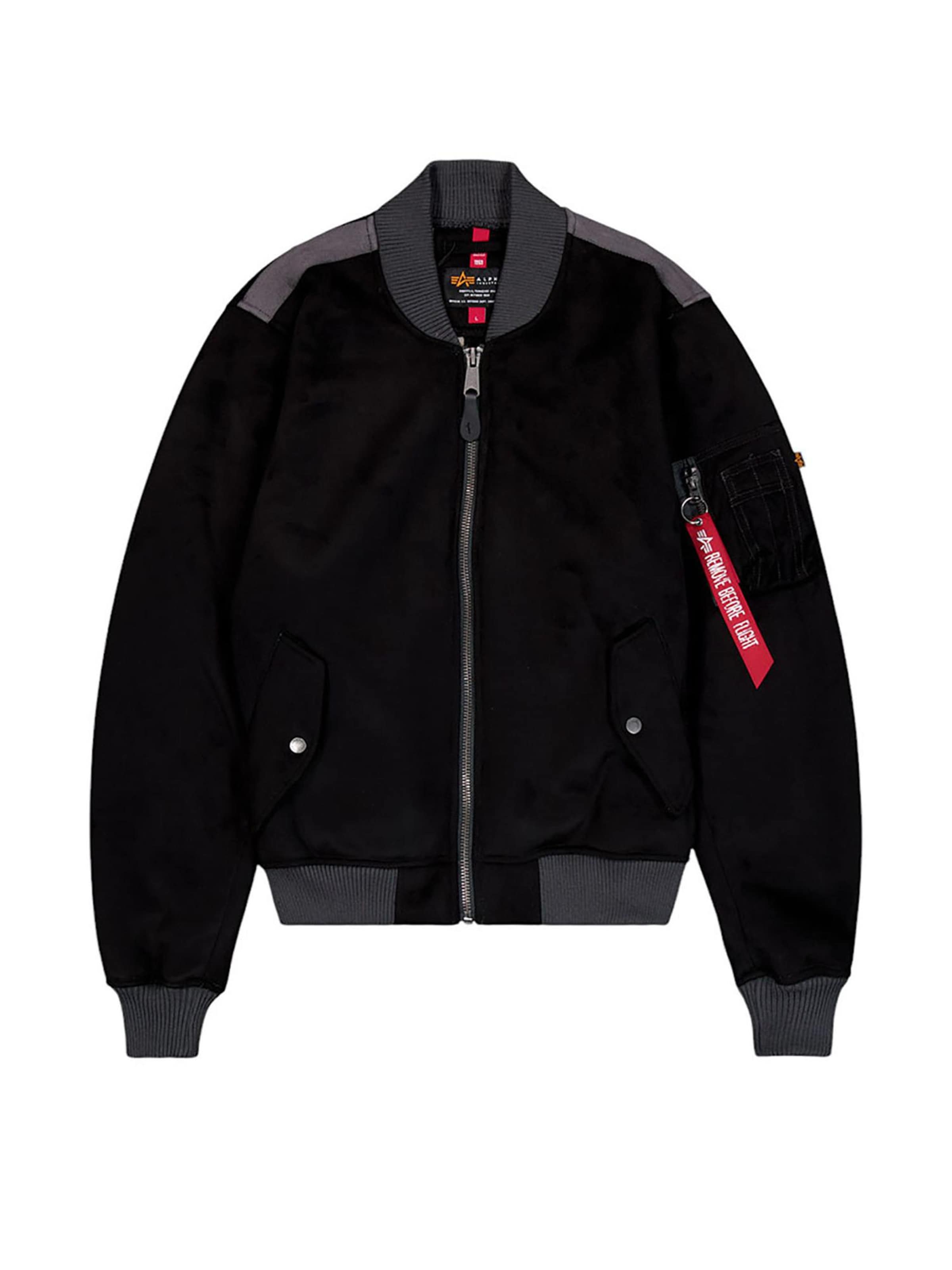 ALPHA INDUSTRIES Between-Season Jacket 'MA-1 FS' in Black: front