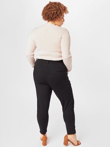 Vero Moda Curve Zúžený Kalhoty se sklady v pase – černá