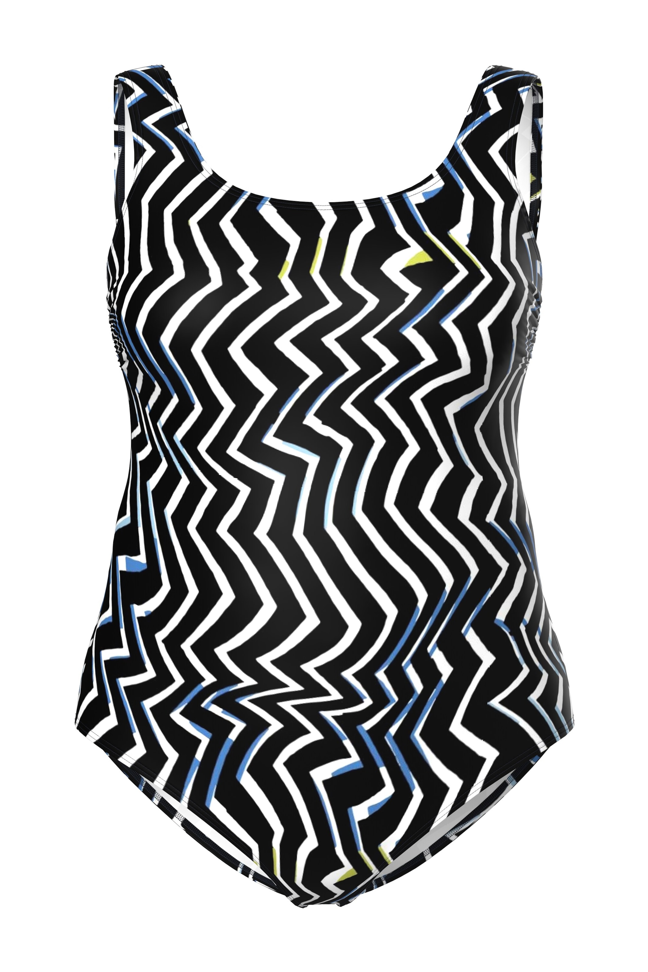 Ulla Popken Bustier Badeanzug in Schwarz: Vorderseite