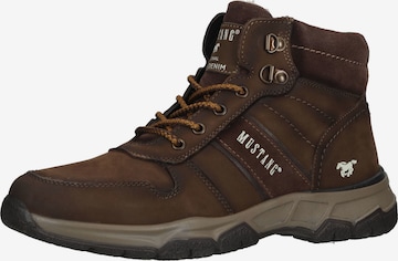 MUSTANG Lace-Up Boots in Brown: front