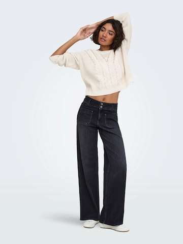 ONLY Wide Leg Jeans 'ONLMADISON BLUSH' in Schwarz