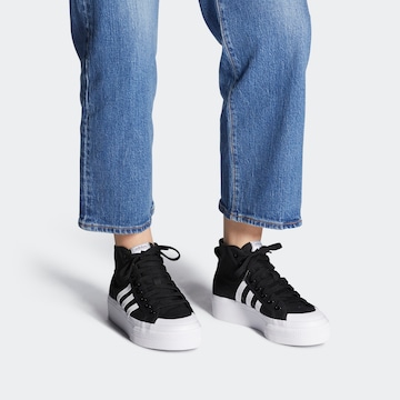 Baskets hautes 'Nizza' ADIDAS ORIGINALS en noir : devant