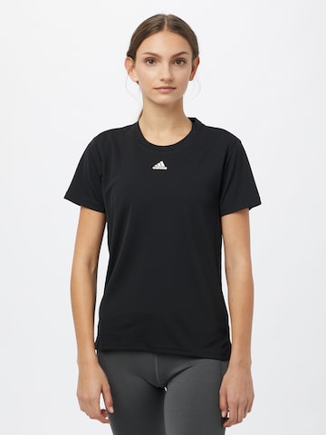 ADIDAS SPORTSWEAR - Skinny Camisa funcionais 'NECESSI' em preto: frente