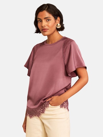 Camicia da donna di love & roses in lilla: frontale