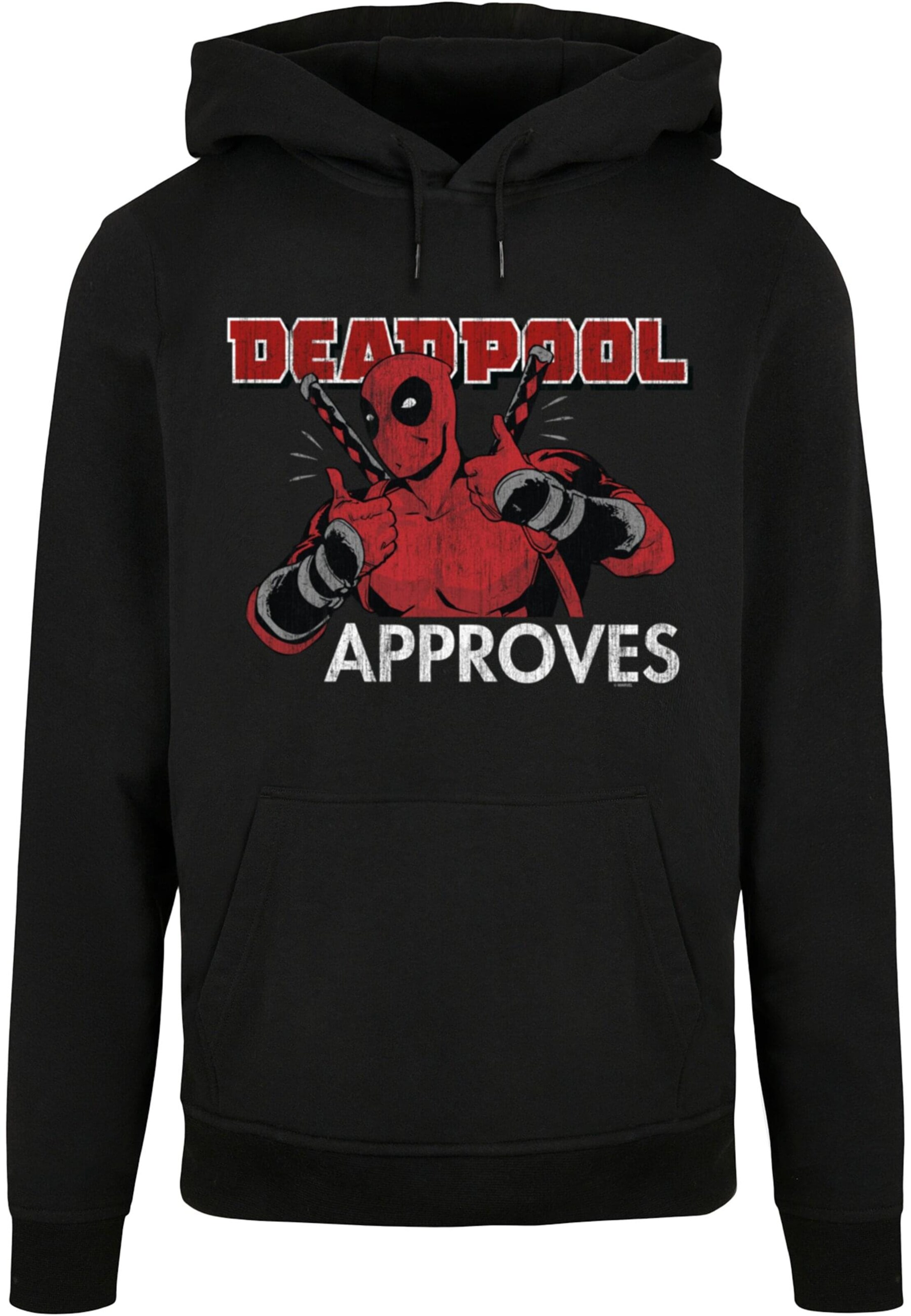 ABSOLUTE CULT Sweatshirt 'Deadpool - Approves' in Black: front