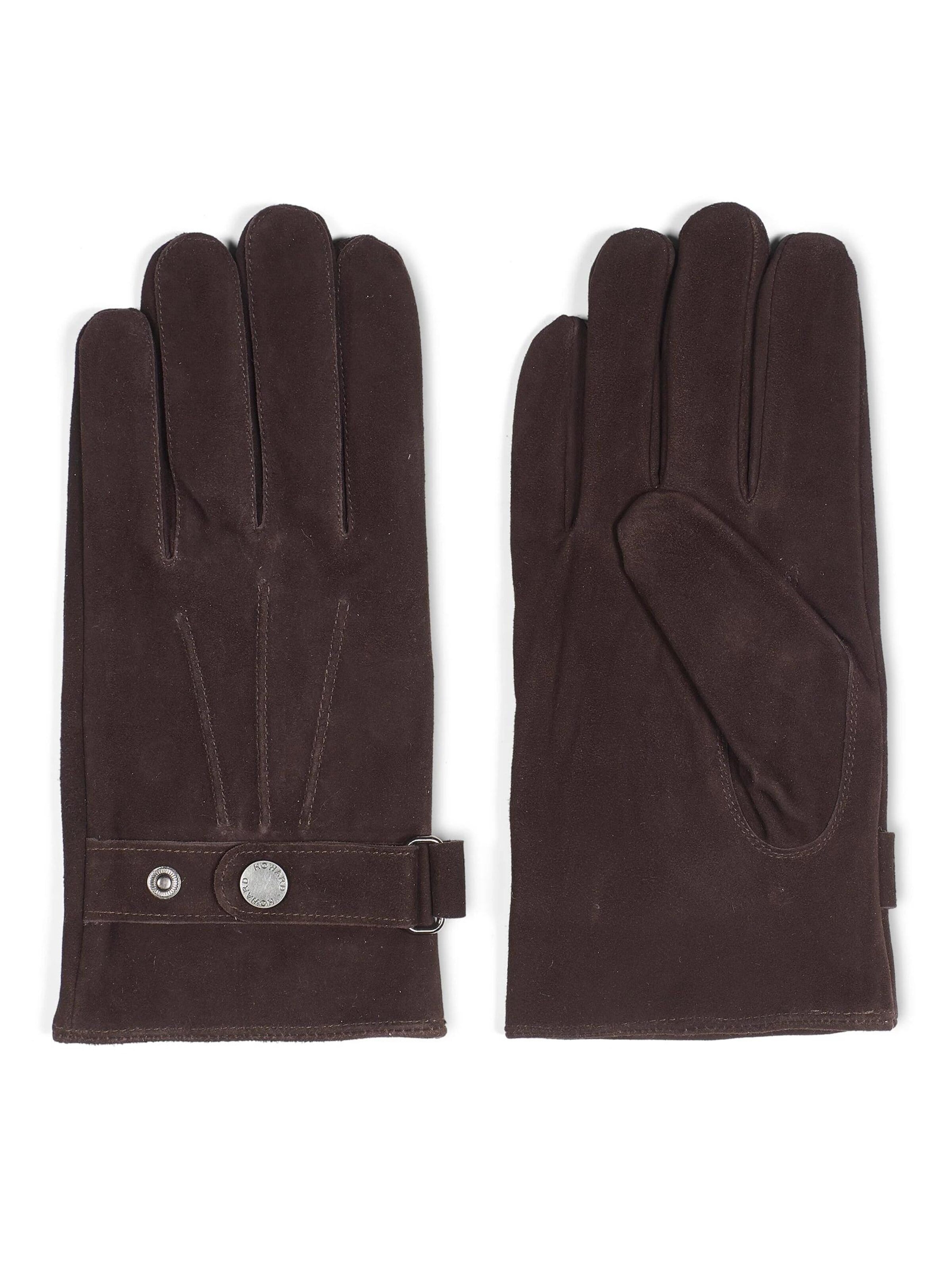 Howard London Fingerhandsker 'Leather Gloves Jacob Dark Brown' i brun: forside