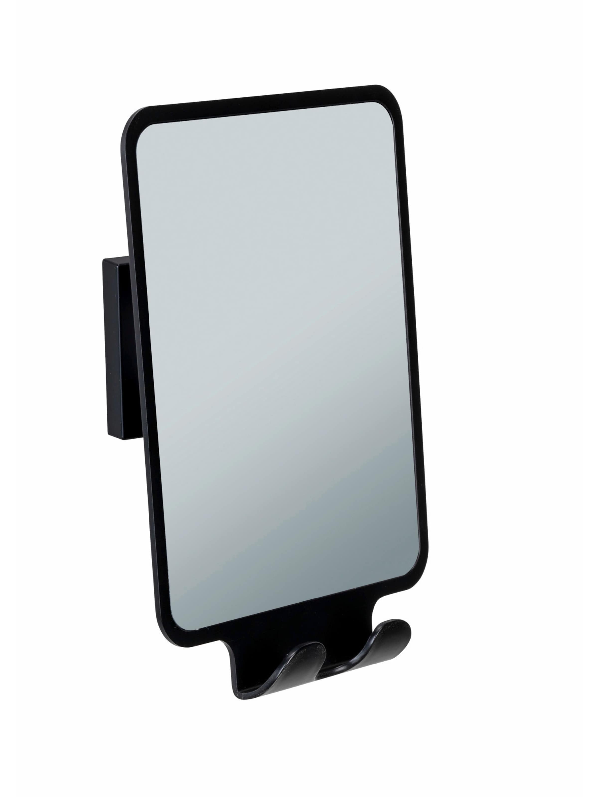 Wenko Cosmetic Mirror 'Vacuum-Loc® Quadro' in Black: front