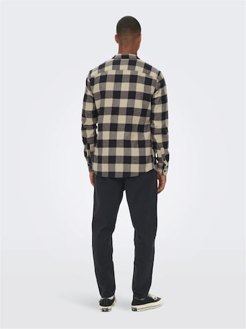Only & Sons Слим Рубашка 'Gudmund' в Бежевый