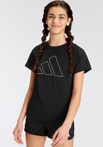ADIDAS PERFORMANCE Λειτουργικό μπλουζάκι 'Essentials Aeroready -Fit Logo' σε μαύρο: μπροστά