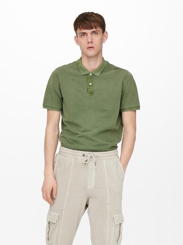 Only & Sons Shirt 'Travis' in Groen: voorkant