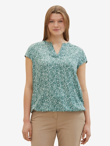 Tom Tailor Women + Blouse in Groen: voorkant