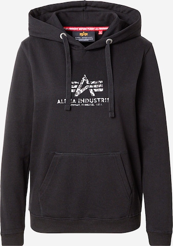 ALPHA INDUSTRIES Μπλούζα φούτερ σε μαύρο: μπροστά