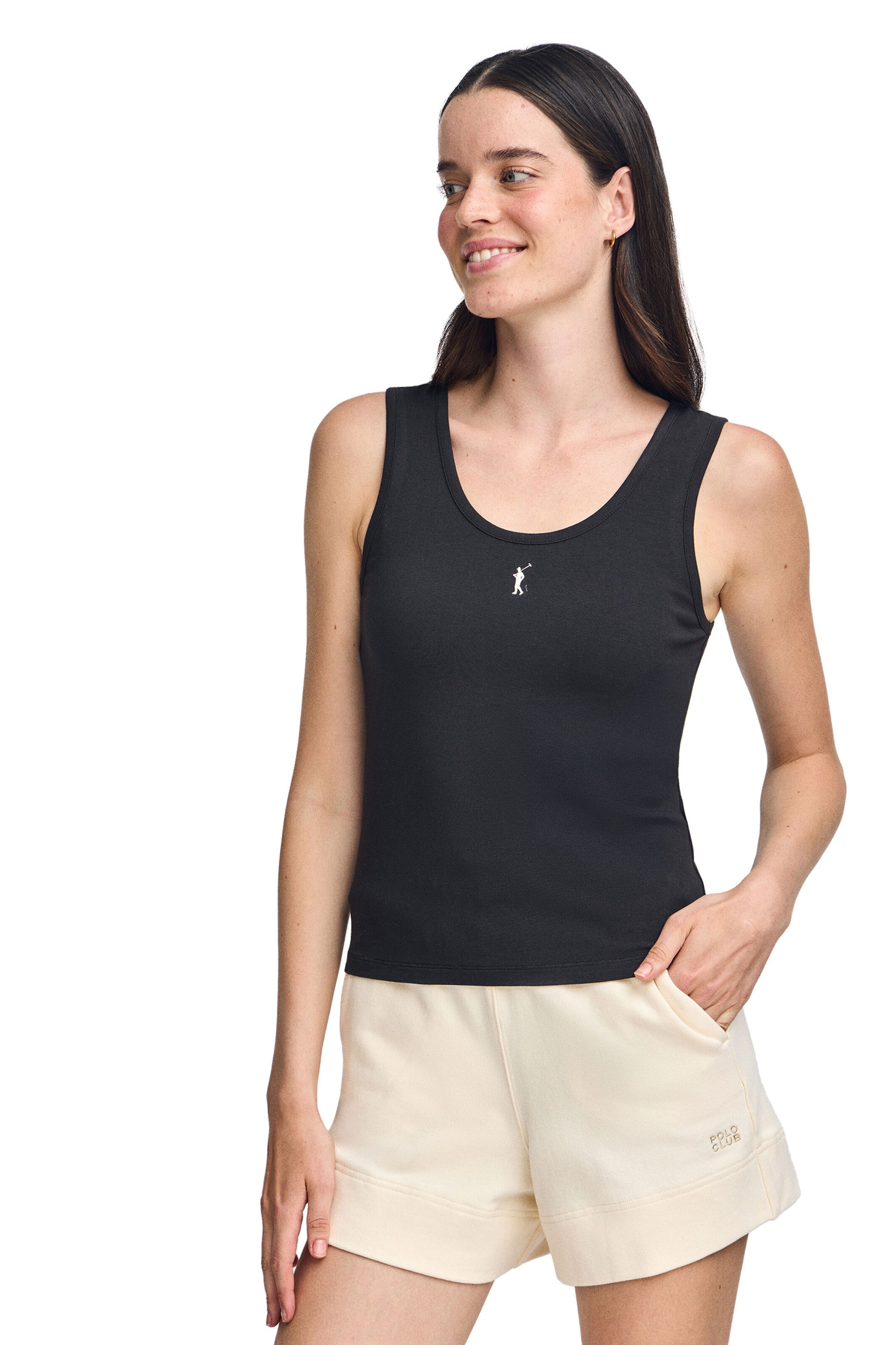 Polo Club Top in Schwarz: Vorderseite