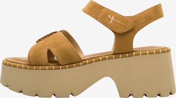 Sandales 'Leder-Sandalen mit Absatz' Tamaris en marron : devant