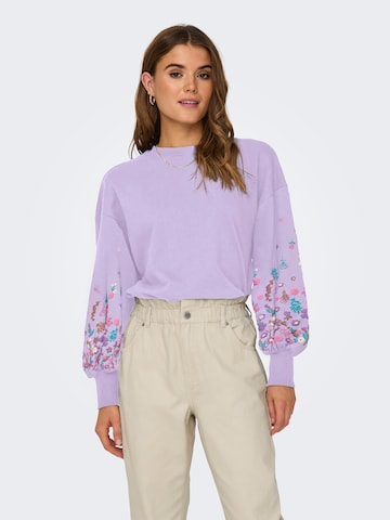 Sweat-shirt 'ONLBROOKE' ONLY en violet : devant