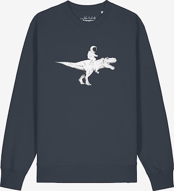Watapparel Sweatshirt 'Astronaut on T-Rex' in Grijs: voorkant