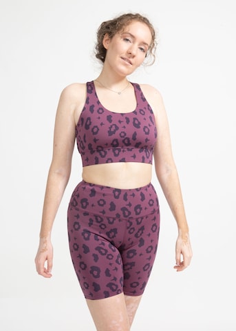 Boochen Skinny Workout Pants in Purple: front