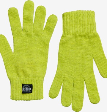 Superdry Full Finger Gloves in Green: front