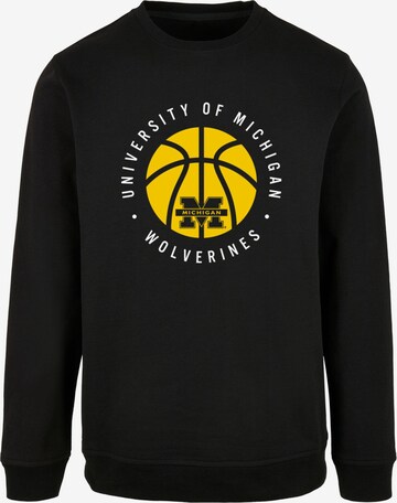 Merchcode Sweatshirt 'Michigan University - Wolverines Basketball' in Black: front