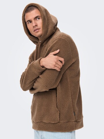 Only & Sons Sweatshirt 'Remy' in Brown