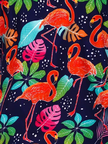 King Kameha - Toalla de playa 'Funky Flamingos' en azul