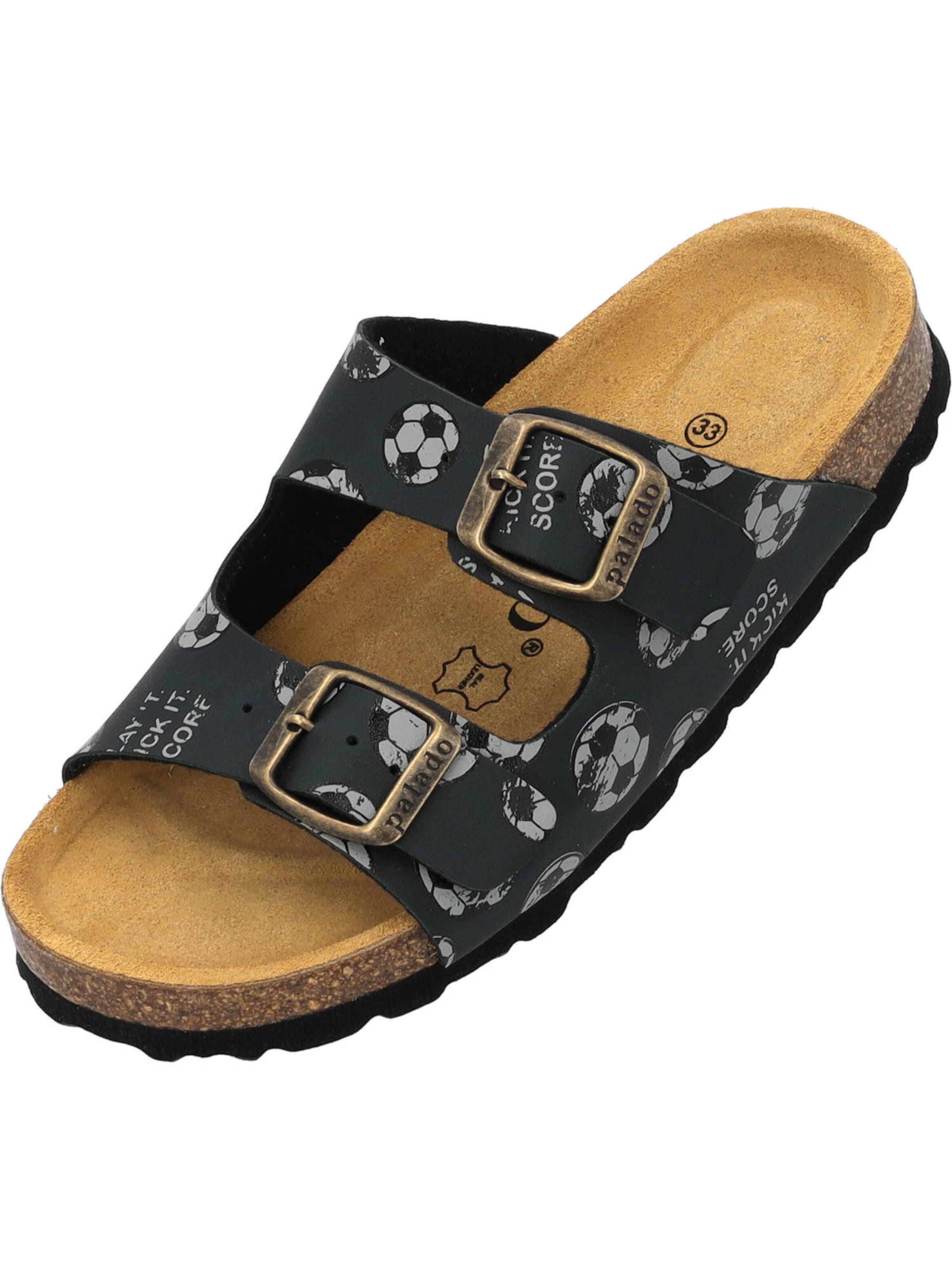 Palado Pantolette 'Korfu' in Schwarz: Vorderseite