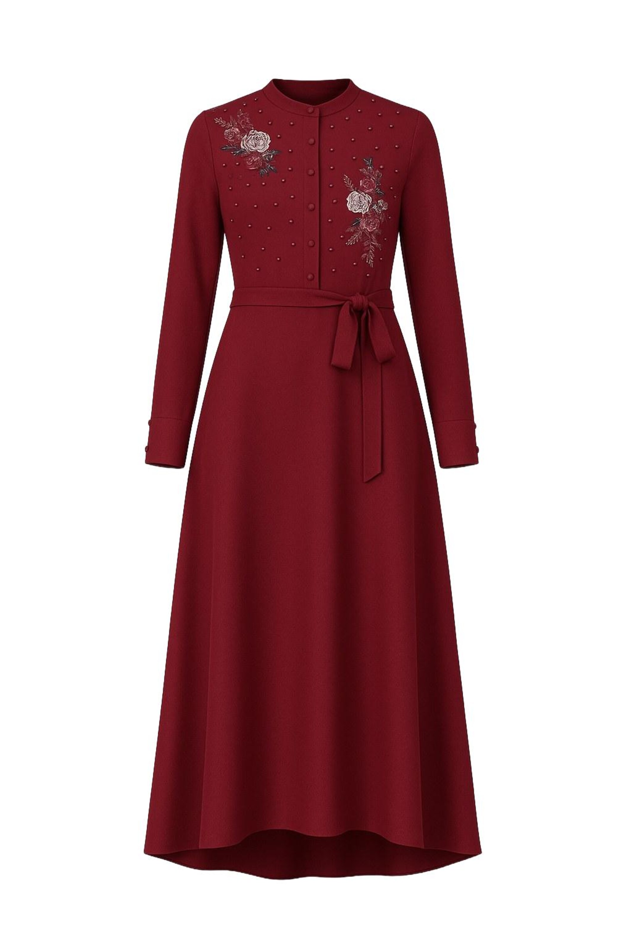 MODAMIHRAM Shirt dress in Red: front