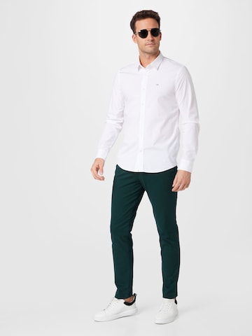 SELECTED HOMME - Slimfit Calças chino 'Miles Flex' em verde