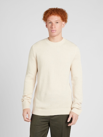 JACK & JONES Sweater 'HUNT' in Beige: front