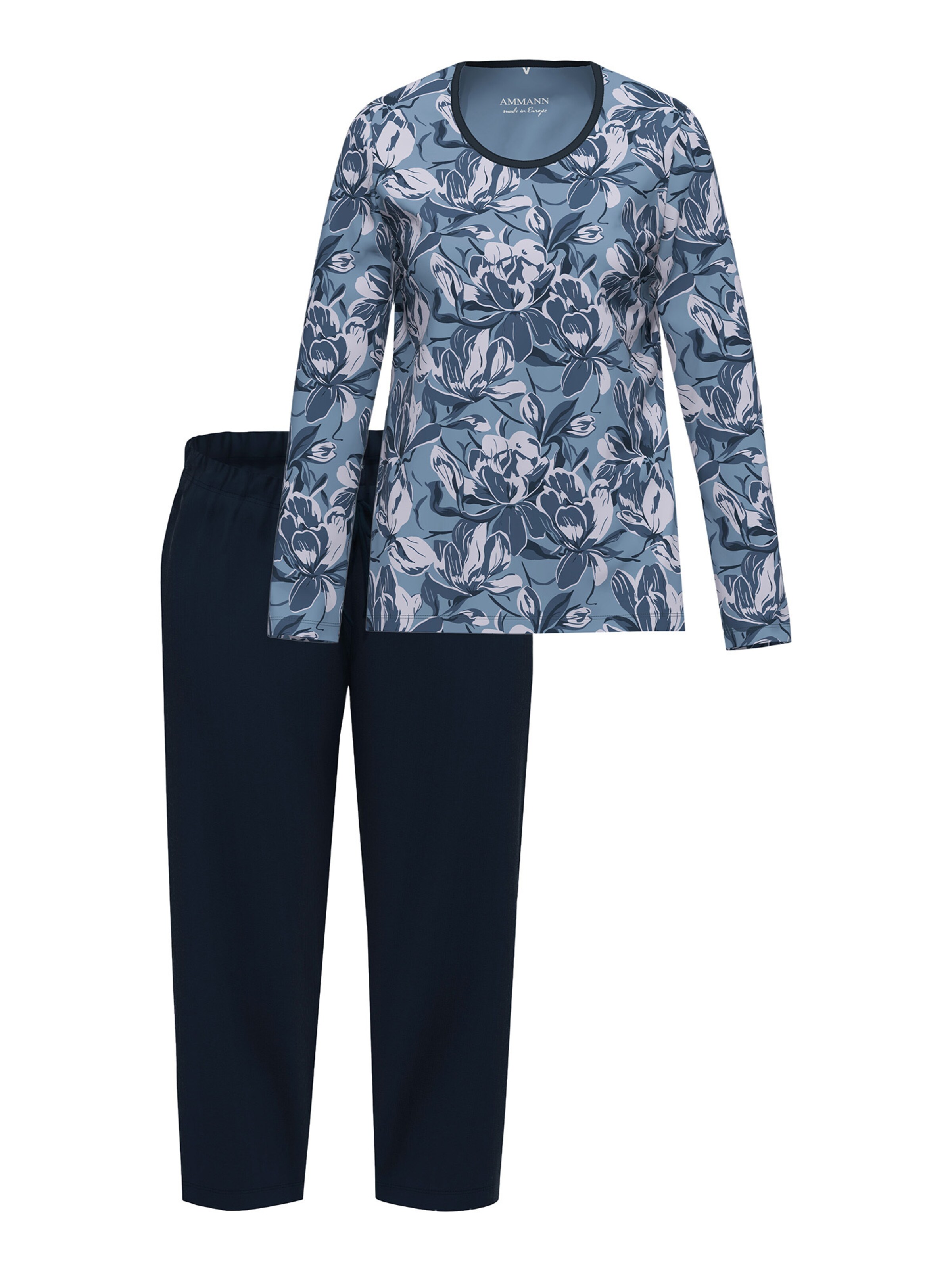 Ammann Pajama 'Night & Home' in Blue: front
