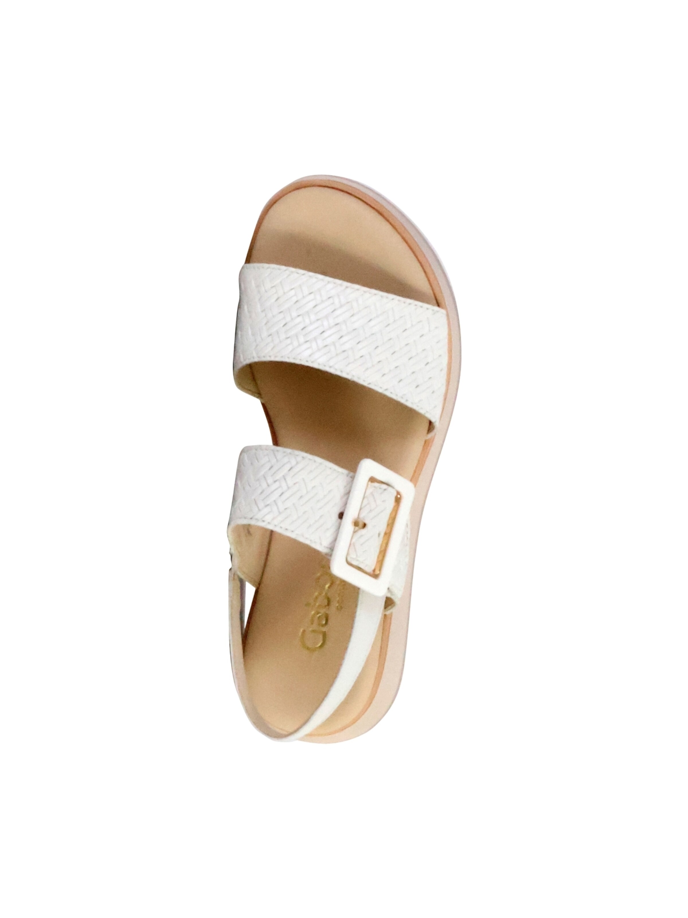 GABOR - Sandalias 'TwistNappa-Sandalen aus Leder mit Keilabsatz und Flechtmuster' en blanco