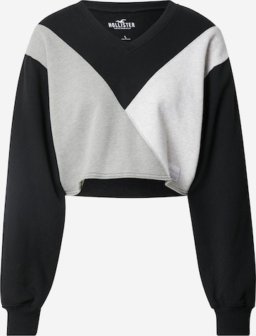 HOLLISTERSweater majica - crna boja: prednji dio