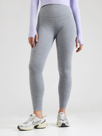NIKE Skinny Sportbroek 'ONE' in Grijs: voorkant