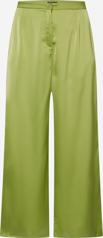 Wide Leg Pantalon Nasty Gal Plus en vert : devant