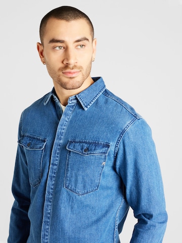 REPLAY Regular fit Button Up Shirt 'Shirt' in Blue