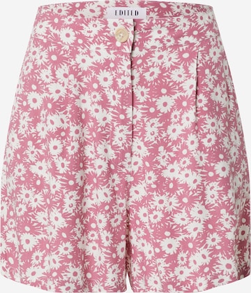 EDITED Regular Pleat-Front Pants 'Lyla' in Pink: front