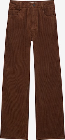 Pull&Bear Wide Leg Bukse i brun: forside