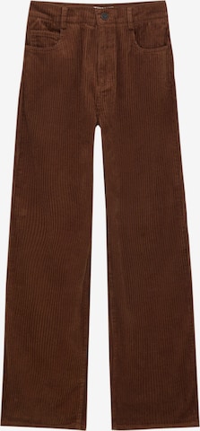 Pull&Bear Wide leg Broek in Bruin: voorkant