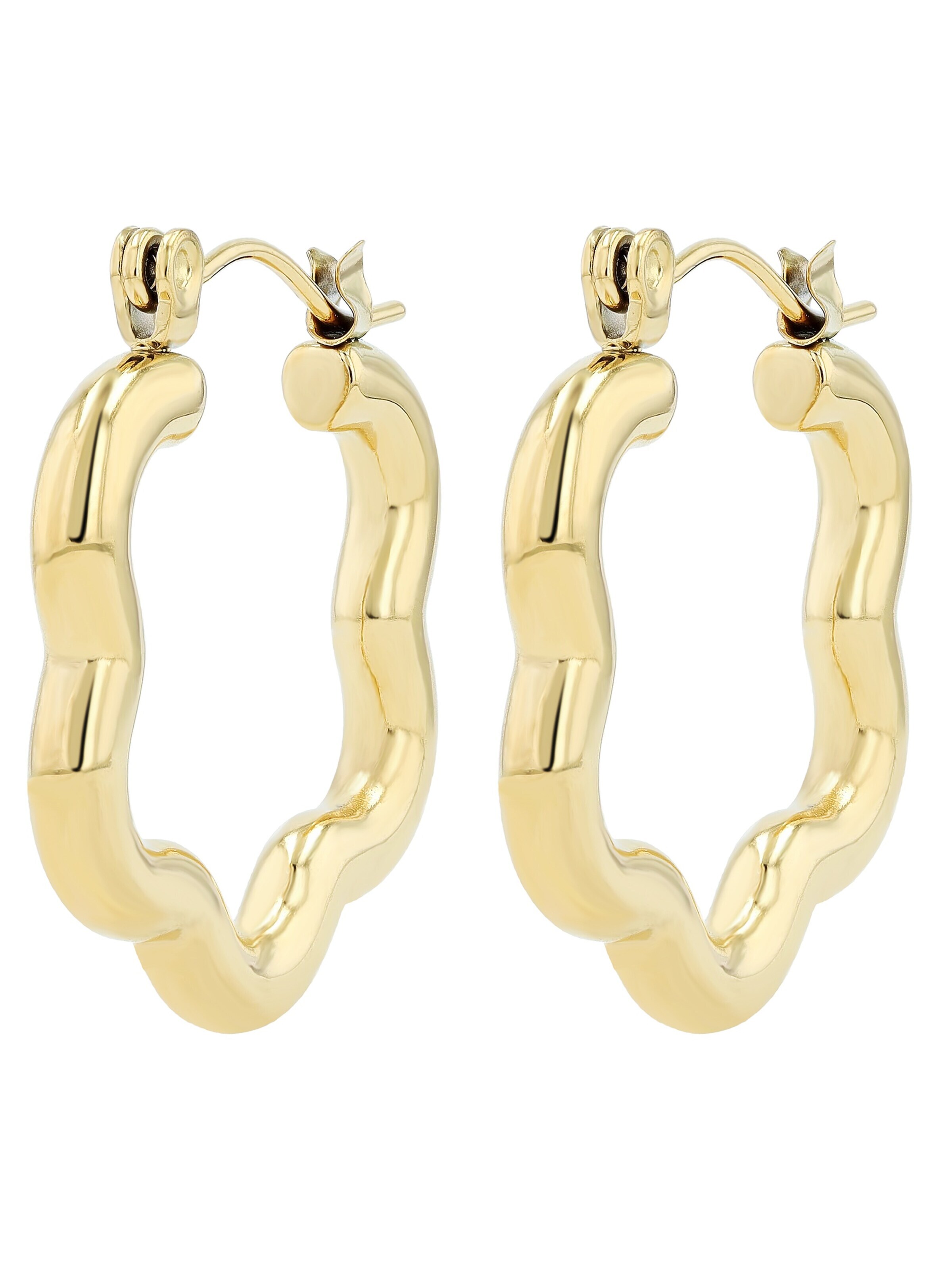 Akzent Ohrringe '"Hely" aus langlebigem Edelstahl, wasserfest, Ø 20 mm'‌‌‌‌‌‌‌‌‌‌ in Gold