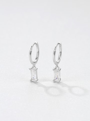 Hey Happiness Ohrringe 'Baguette' in Silber