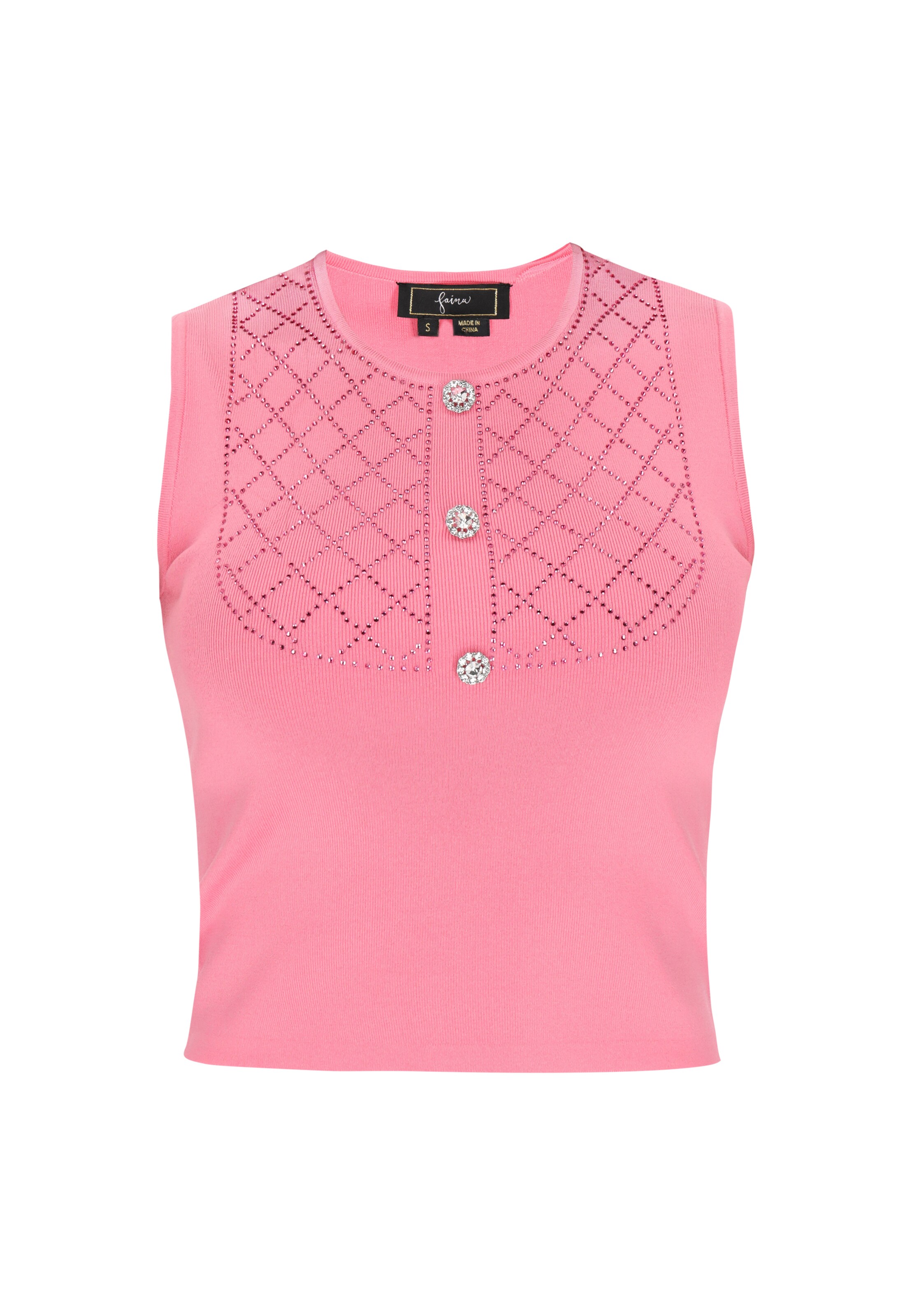 Tops en tricot faina en rose : devant