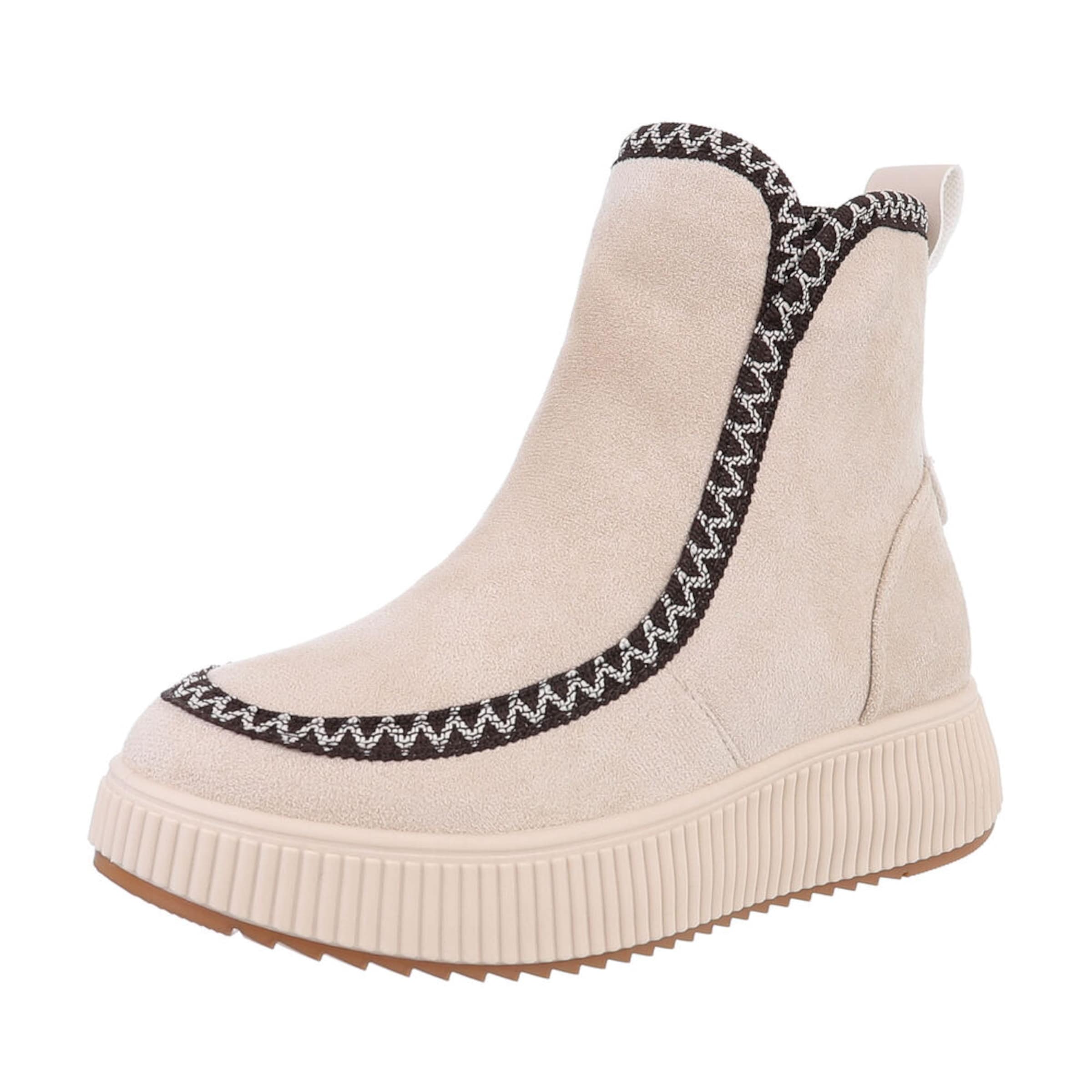 Ital-Design Stiefelette in Beige: Vorderseite
