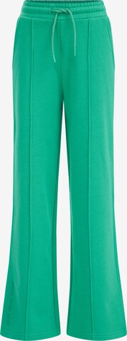 WE Fashion Boot cut Trousers in Green: front