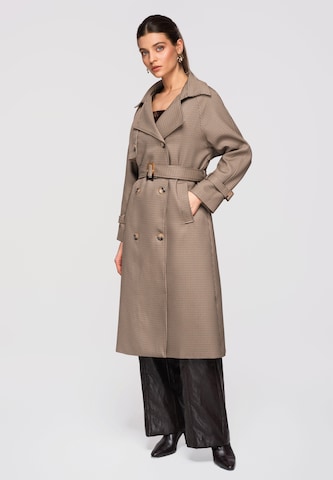 Ombre Between-seasons coat 'Ow-Colc-0120' in Brown: front