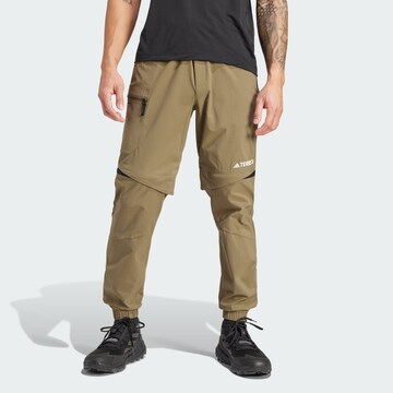 ADIDAS TERREX Tapered Outdoor trousers 'Utilitas' in Green: front