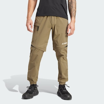 ADIDAS TERREX Tapered Outdoor Pants 'Utilitas' in Green: front