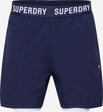 Superdry Workout Pants in Blue: front