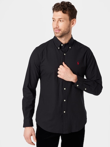 Polo Ralph Lauren Regular Fit Hemd in Schwarz: predná strana